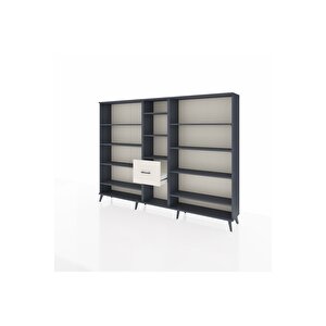 Arges Dolap 11 Raflı 3 Çekmeceli  220x30x163 Antrasit-antrasit/aytaşı