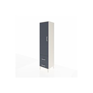 Hyperion Dolap 2 Raflı 2 Çekmeceli Tek Askılı 44x44x195 Aytaşı-antrasit