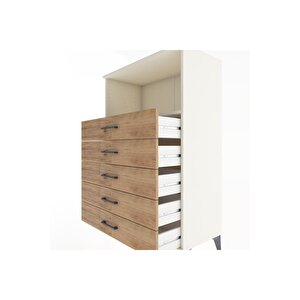 Hyperion Dolap Tek Raflı 4 Çekmeceli 88x44x134 Aytaşı-çam