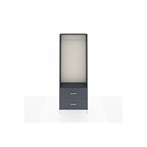 Arges Dolap Tek Raflı 2 Çekmeceli Tek Askılı 88x30x243 Antrasit-antrasit