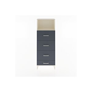 Arges Dolap Tek Raflı 4 Çekmeceli 60x30x163 Aytaşı-antrasit