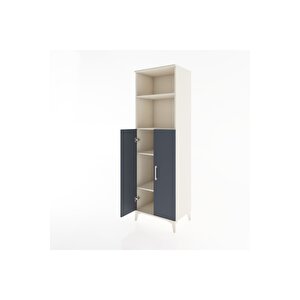 Hyperion Dolap 4 Raflı 2 Kapaklı 60x44x195 Aytaşı-antrasit