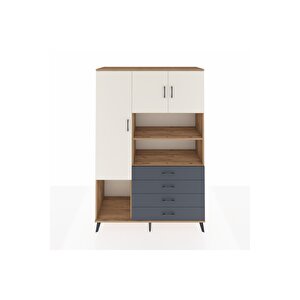 Hyperion Dolap 7 Raflı 4 Çekmeceli 3 Kapaklı 132x44x195 Çam-aytaşı/antrasit