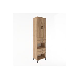Hyperion Dolap 4 Raflı 4 Çekmeceli 2 Kapaklı 60x44x243 Çam-çam