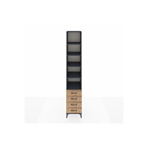 Hyperion Dolap 5 Raflı 4 Çekmeceli 44x44x243 Antrasit-çam