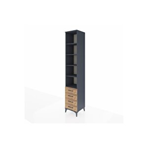Hyperion Dolap 5 Raflı 4 Çekmeceli 44x44x243 Antrasit-çam