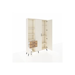 Arges Dolap 5 Raflı 2 Çekmeceli Tek Askılı 132x30x195 Aytaşı-aytaşı/çam