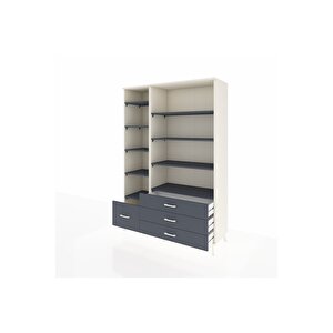 Hyperion Gardrop 9 Raflı 4 Çekmeceli  132x44x195 Aytaşı-antrasit