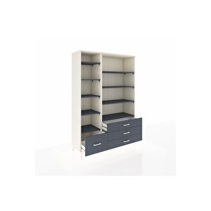 Hyperion Gardrop 9 Raflı 4 Çekmeceli  132x44x195 Aytaşı-antrasit