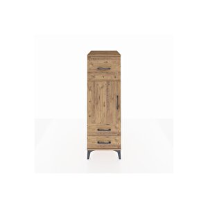 Kronos Dolap 2 Raflı 3 Çekmeceli Tek Kapaklı 44x59x134 Çam-çam
