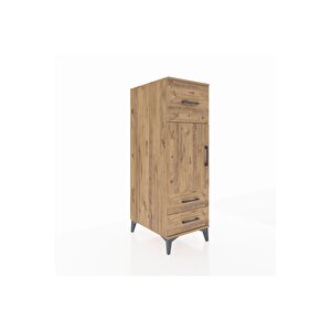 Kronos Dolap 2 Raflı 3 Çekmeceli Tek Kapaklı 44x59x134 Çam-çam