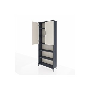Arges Dolap 5 Raflı 2 Kapaklı 88x30x221 Antrasit-aytaşı