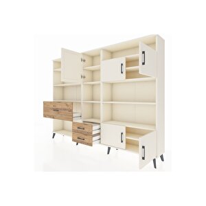 Arges Dolap 13 Raflı 3 Çekmeceli 5 Kapaklı 220x30x163 Aytaşı-aytaşı/çam