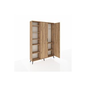 Arges Gardrop 7 Raflı 2 Kapaklı Tek Askılı 132x30x195 Çam-çam