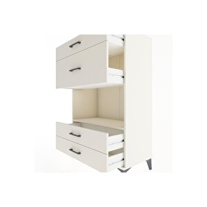 Hyperion Dolap Tek Raflı 4 Çekmeceli 88x44x134 Aytaşı-aytaşı