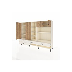 Hyperion Dolap 12 Raflı 4 Çekmeceli 4 Kapaklı 220x44x163 Aytaşı-çam/aytaşı