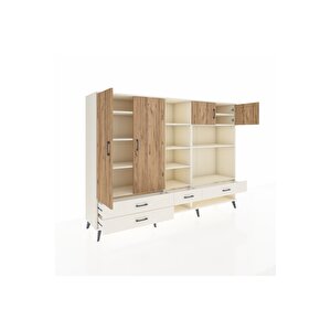 Hyperion Dolap 12 Raflı 4 Çekmeceli 4 Kapaklı 220x44x163 Aytaşı-çam/aytaşı
