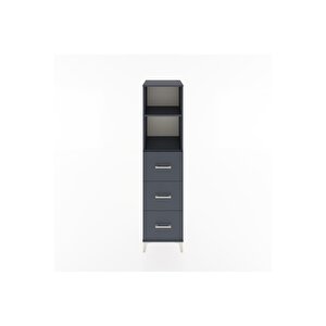 Hyperion Dolap 2 Raflı 3 Çekmeceli 44x44x182 Antrasit-antrasit