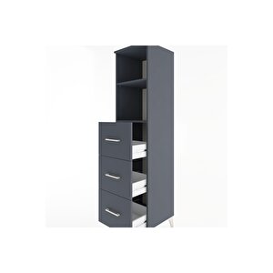 Hyperion Dolap 2 Raflı 3 Çekmeceli 44x44x182 Antrasit-antrasit