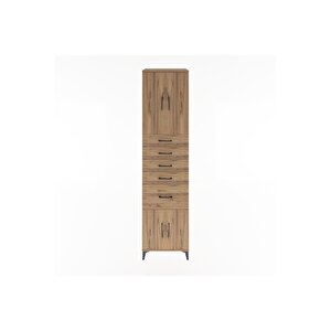 Hyperion Dolap 2 Raflı 5 Çekmeceli 4 Kapaklı 60x44x243 Çam-çam