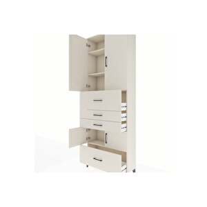 Arges Dolap 4 Raflı 4 Çekmeceli 4 Kapaklı 88x30x243 Aytaşı-aytaşı