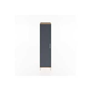 Hyperion Dolap 2 Raflı Tek Kapaklı Tek Askılı 44x44x182 Çam-antrasit