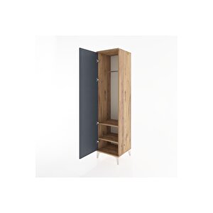 Hyperion Dolap 2 Raflı Tek Kapaklı Tek Askılı 44x44x182 Çam-antrasit