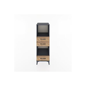 Hyperion Dolap 2 Raflı 3 Çekmeceli 44x44x134 Antrasit-çam