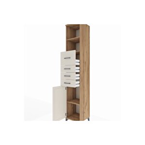 Hyperion Dolap 3 Raflı 4 Çekmeceli Tek Kapaklı 44x44x243 Çam-aytaşı