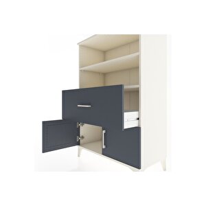 Hyperion Dolap 2 Raflı Tek Çekmeceli 2 Kapaklı 88x44x134 Aytaşı-antrasit