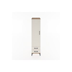 Hyperion Dolap 4 Raflı 2 Çekmeceli Tek Kapaklı 44x44x182 Çam-aytaşı