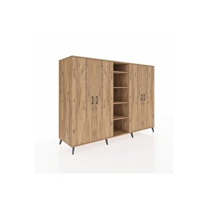 Kronos Dolap 12 Raflı 4 Kapaklı 220x59x163 Çam-çam