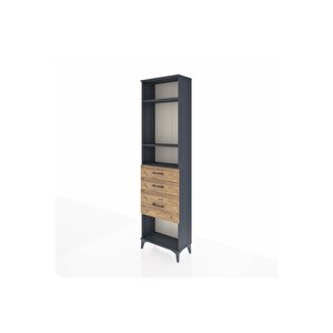 Arges Dolap 3 Raflı 3 Çekmeceli 60x30x221 Antrasit-çam