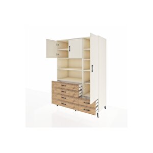 Kronos Dolap 9 Raflı 6 Çekmeceli 3 Kapaklı 132x59x195 Aytaşı-aytaşı/çam