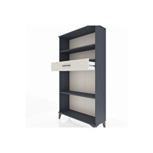 Arges Dolap 3 Raflı Tek Çekmeceli 88x30x163 Antrasit-aytaşı