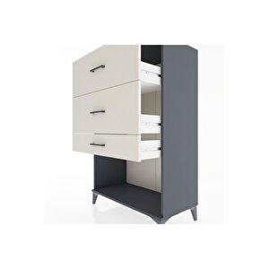 Hyperion Dolap 3 Çekmeceli 88x44x134 Antrasit-aytaşı