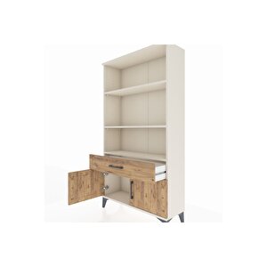 Arges Dolap 3 Raflı Tek Çekmeceli 2 Kapaklı 88x30x163 Aytaşı-çam