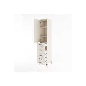 Hyperion Dolap 3 Raflı 5 Çekmeceli Tek Kapaklı 44x44x221 Aytaşı-aytaşı