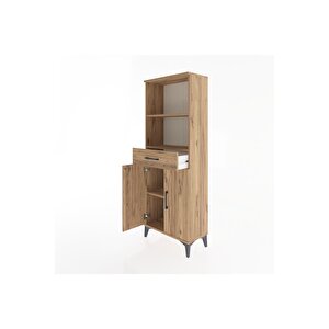 Arges Dolap 3 Raflı Tek Çekmeceli 2 Kapaklı 60x30x163 Çam-çam