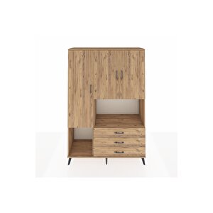 Hyperion Gardrop 6 Raflı 3 Çekmeceli 3 Kapaklı 132x44x195 Çam-çam