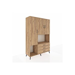 Hyperion Gardrop 6 Raflı 3 Çekmeceli 3 Kapaklı 132x44x195 Çam-çam