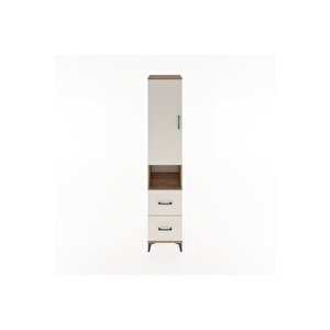 Hyperion Dolap 4 Raflı 2 Çekmeceli Tek Kapaklı 44x44x221 Çam-aytaşı