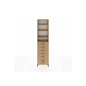 Arges Dolap 4 Raflı 5 Çekmeceli 2 Kapaklı 60x30x243 Çam-çam