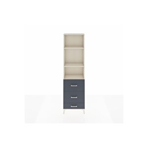 Arges Dolap 3 Raflı 3 Çekmeceli 60x30x221 Aytaşı-antrasit