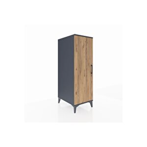 Kronos Dolap 2 Raflı Tek Kapaklı 44x59x134 Antrasit-çam