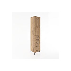 Hyperion Dolap 3 Raflı 5 Çekmeceli Tek Kapaklı 44x44x221 Çam-çam