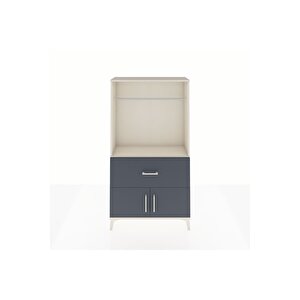 Arges Dolap Tek Raflı Tek Çekmeceli Tek Askılı 88x30x163 Aytaşı-antrasit