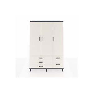 Hyperion Gardrop 5 Raflı 5 Çekmeceli Tek Askılı 132x44x195 Antrasit-aytaşı