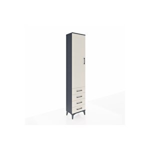 Arges Dolap 2 Raflı 4 Çekmeceli Tek Askılı 44x30x221 Antrasit-aytaşı