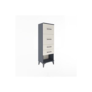 Arges Dolap 4 Çekmeceli 44x30x134 Antrasit-aytaşı